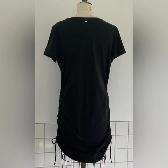 PINK Black Little Black T-Shirt Dress w/Adjustable Ruched Sides. XL NWT - Picture 2 of 11